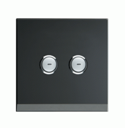 4‑gang push‑button module, Black glass